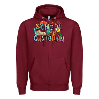 Burgundy school custodian Zipper Hoodie - Zillion Design Studio