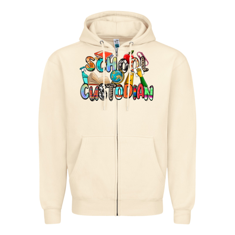 School Custodian Zipper Hoodie by Zillion Design Studio | Teevron