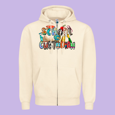 School Custodian Zipper Hoodie Designed By Zillion Design Studio