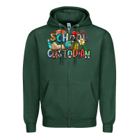 Sports Green school custodian Zipper Hoodie - Zillion Design Studio