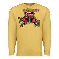 Antique Gold america soldier truck Premium Sweatshirt - CowhideDigitalArt