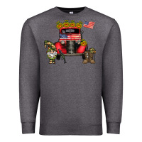 Charcoal Heather america soldier truck Premium Sweatshirt - CowhideDigitalArt
