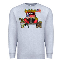 Heather Grey america soldier truck Premium Sweatshirt - CowhideDigitalArt