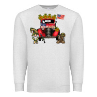 Oatmeal Heather america soldier truck Premium Sweatshirt - CowhideDigitalArt