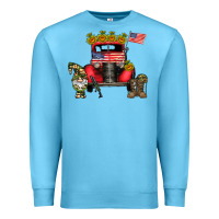 Ocean Blue america soldier truck Premium Sweatshirt - CowhideDigitalArt