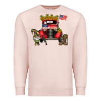 Pale Pink america soldier truck Premium Sweatshirt - CowhideDigitalArt