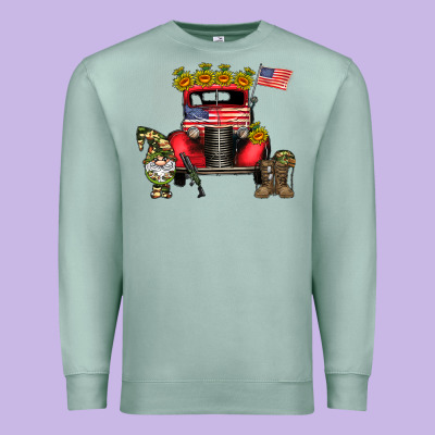 America Soldier Truck Premium Sweatshirt Designed By Cowhidedigitalart