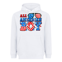 White All American boy Heavyweight Hoodie - Neo Western