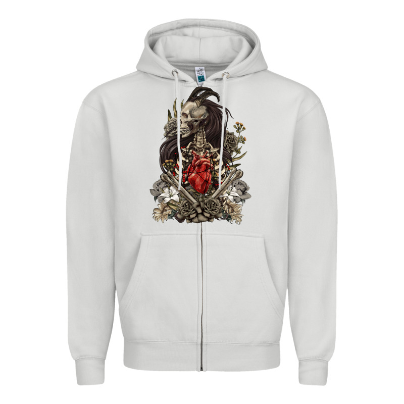 Floral Skeleton Zipper Hoodie by RanaPortraitStore | Teevron