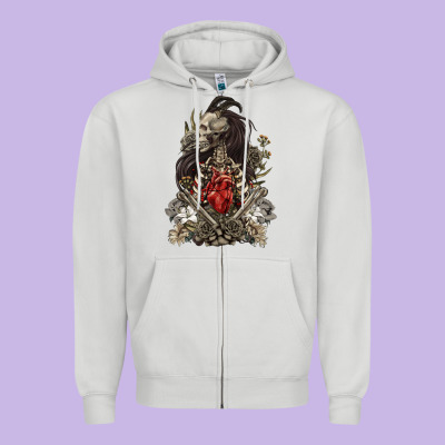 Zipper Hoodie floral skeleton