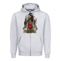 Heather Grey floral skeleton Zipper Hoodie - RanaPortraitStore