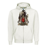 Oatmeal Heather floral skeleton Zipper Hoodie - RanaPortraitStore
