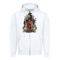 White floral skeleton Zipper Hoodie - RanaPortraitStore
