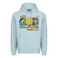 Blue Mist with god all things are possible summer Premium Hoodie - AdoDesignShop