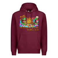 Burgundy with god all things are possible summer Premium Hoodie - AdoDesignShop