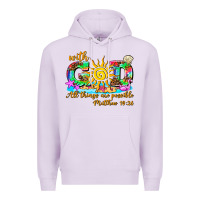 Lilac with god all things are possible summer Premium Hoodie - AdoDesignShop
