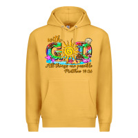 Mustard with god all things are possible summer Premium Hoodie - AdoDesignShop