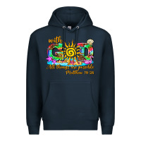 Navy with god all things are possible summer Premium Hoodie - AdoDesignShop