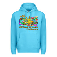 Ocean Blue with god all things are possible summer Premium Hoodie - AdoDesignShop