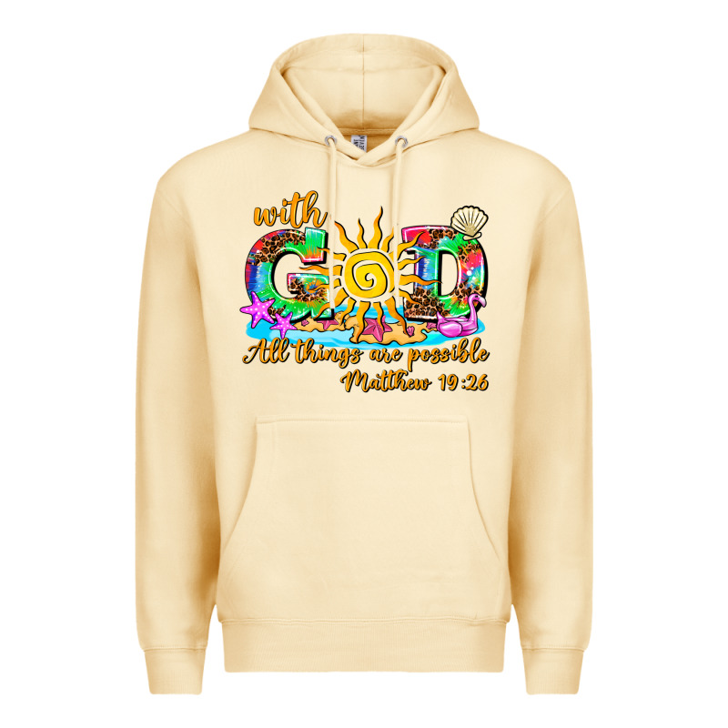 With God All Things Are Possible Summer Premium Hoodie by AdoDesignShop | Teevron