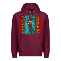 Burgundy nana highland cow Christmas Premium Hoodie - BarkalooDesign