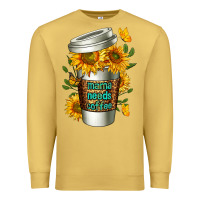 Antique Gold Mama Needs Coffee Cup Premium Sweatshirt - FaDigitalArtStudio