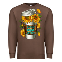 Chestnut Mama Needs Coffee Cup Premium Sweatshirt - FaDigitalArtStudio