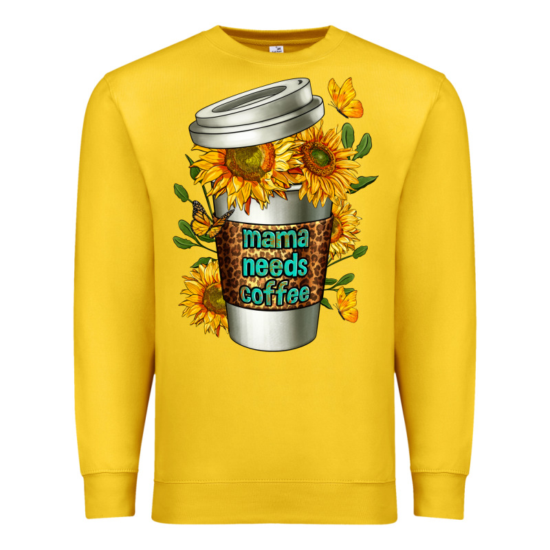 Mama Needs Coffee Cup Premium Sweatshirt by FaDigitalArtStudio | Teevron