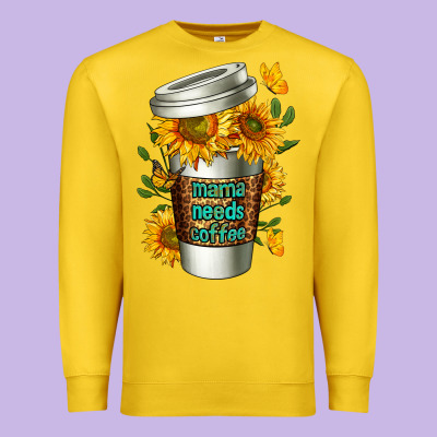 Mama Needs Coffee Cup Premium Sweatshirt Designed By Fadigitalartstudio