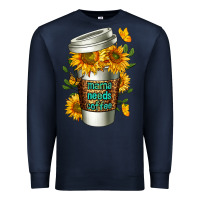 Navy Mama Needs Coffee Cup Premium Sweatshirt - FaDigitalArtStudio