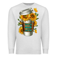 Oatmeal Heather Mama Needs Coffee Cup Premium Sweatshirt - FaDigitalArtStudio