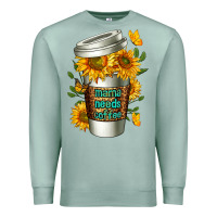 Seafoam Mama Needs Coffee Cup Premium Sweatshirt - FaDigitalArtStudio