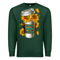 Sports Green Mama Needs Coffee Cup Premium Sweatshirt - FaDigitalArtStudio