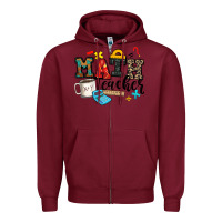 Burgundy math teacher Zipper Hoodie - Zillion Design Studio