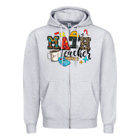 Heather Grey math teacher Zipper Hoodie - Zillion Design Studio