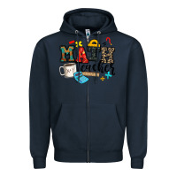 Navy math teacher Zipper Hoodie - Zillion Design Studio