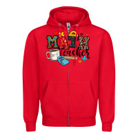 Red math teacher Zipper Hoodie - Zillion Design Studio
