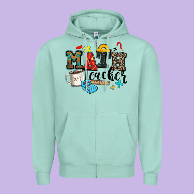 Math Teacher Zipper Hoodie Designed By Zillion Design Studio