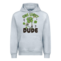 Heather Grey one lucky dude Urban Hoodie - MaliasSmallBusiness