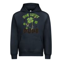 Navy one lucky dude Urban Hoodie - MaliasSmallBusiness