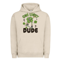 Pigment French Oak one lucky dude Urban Hoodie - MaliasSmallBusiness