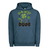 Pigment Midnight Navy one lucky dude Urban Hoodie - MaliasSmallBusiness