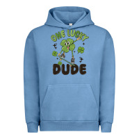 Pigment Pebble Blue one lucky dude Urban Hoodie - MaliasSmallBusiness