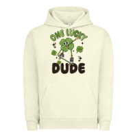 Pigment Pistachio one lucky dude Urban Hoodie - MaliasSmallBusiness