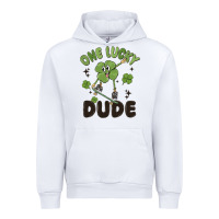 White one lucky dude Urban Hoodie - MaliasSmallBusiness