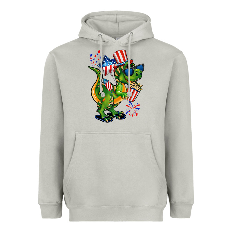 4th Of July T-rex Heavyweight Hoodie by CowGirlArtShop | Teevron
