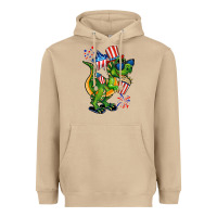 Mushroom 4th of July T-Rex Heavyweight Hoodie - CowGirlArtShop