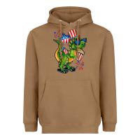 Toasted Coconut 4th of July T-Rex Heavyweight Hoodie - CowGirlArtShop