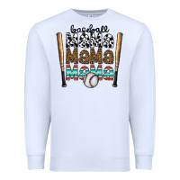 White baseball mama mama mama Premium Sweatshirt - CowhideDigitalArt