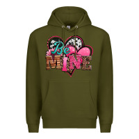 Army Green valentines day western hearts be mine Premium Hoodie - Jasminsmagicworld